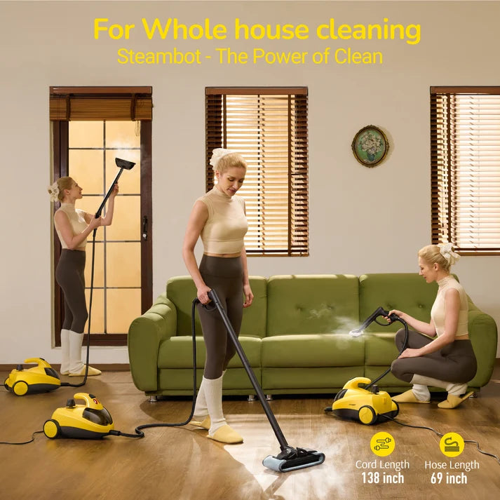 STEAMBOT® Heavy Duty Multipurpose Steam Cleaner – 28-in-1, 2L Tank, Chemical-Free Deep Clean for Home, Kitchen, Car & More