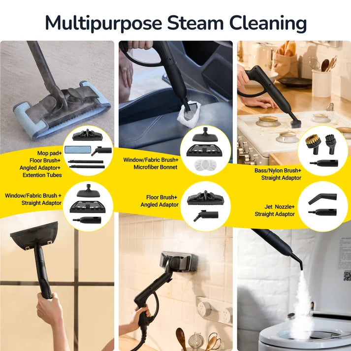 STEAMBOT® Heavy Duty Multipurpose Steam Cleaner – 28-in-1, 2L Tank, Chemical-Free Deep Clean for Home, Kitchen, Car & More