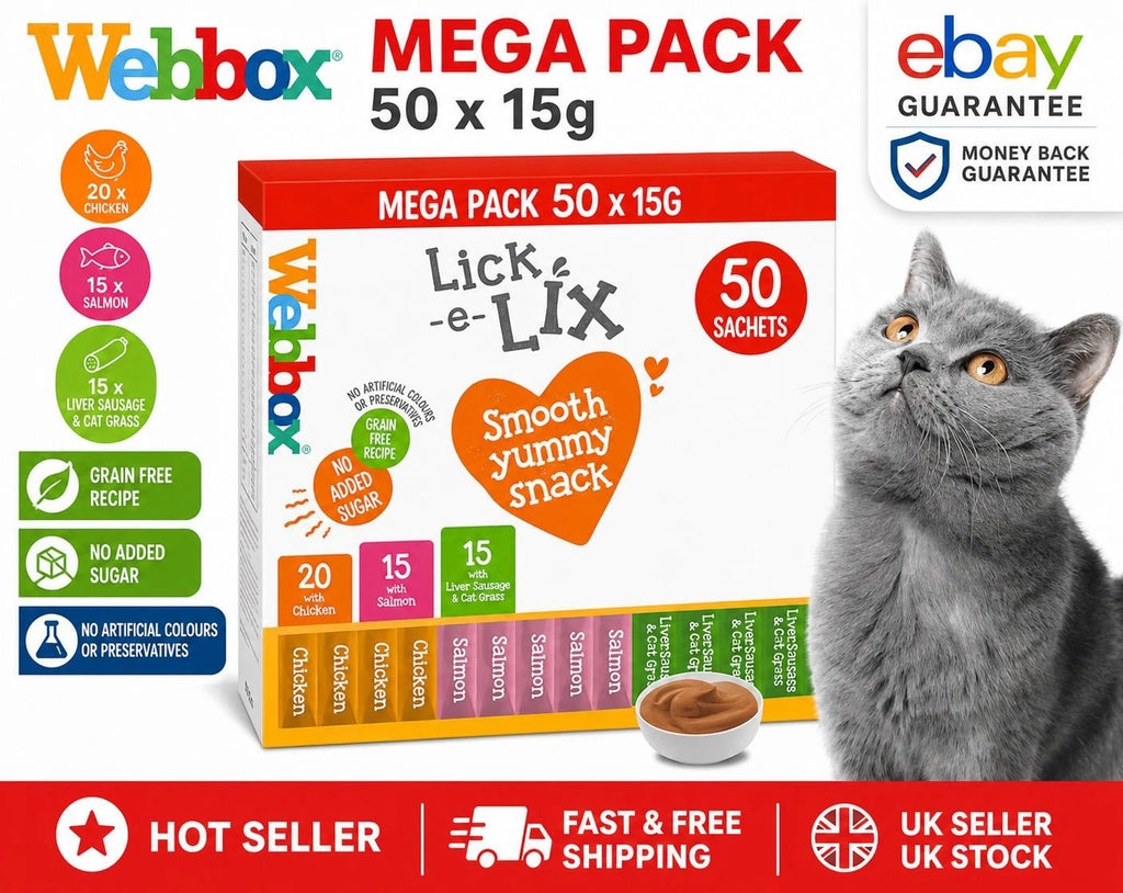 Webbox Lick-e-Lix Cat Treats Variety Mega Pack - Kitten Friendly Grain Free