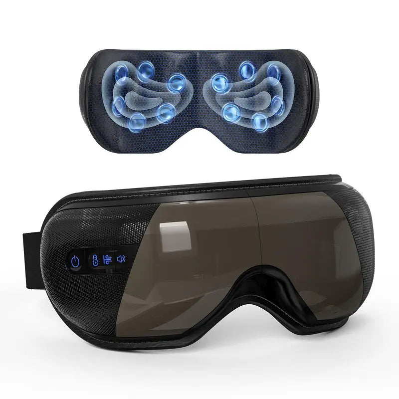 Rechargeable Eye Massager with Heat, Balloon Air Compression & Bluetooth Wireless Music, Foldable Portable Design, Ideal for Gamers, Students, Office Workers, Perfect Gift for Family & Friends