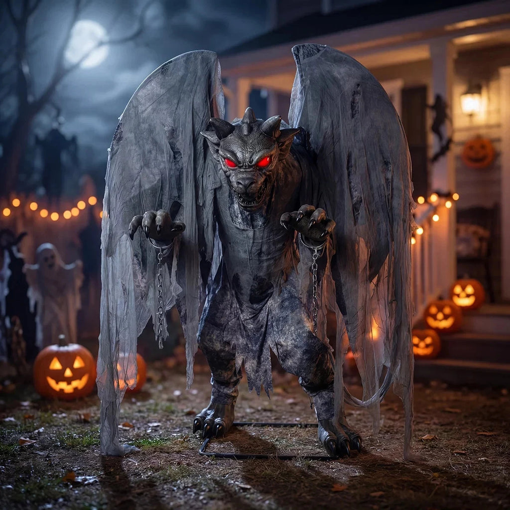 Halloween 7.5ft (2.3m) Animated Gargoyle With Lights & Sounds