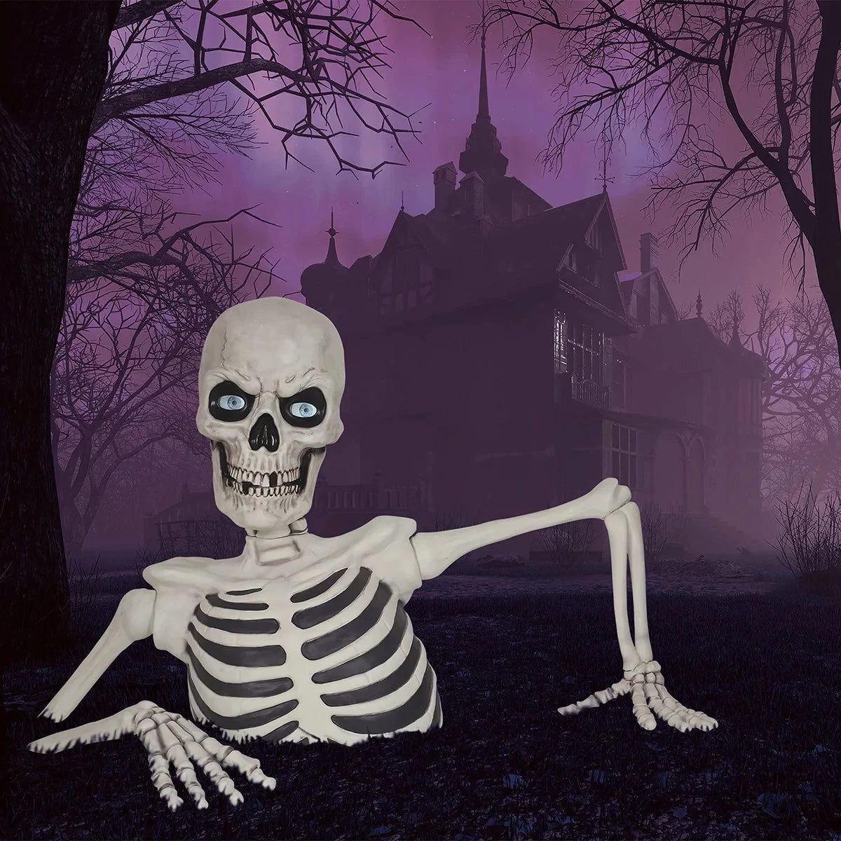 Halloween 5ft (1.6m) Giant Ground Breaking Skeleton with Lights & Sounds