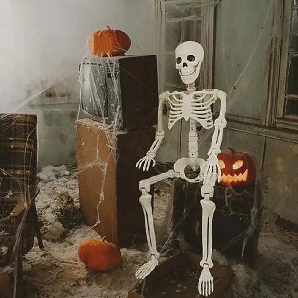 Halloween Skeleton Decoration Posable Human Bone Horror Party Prop