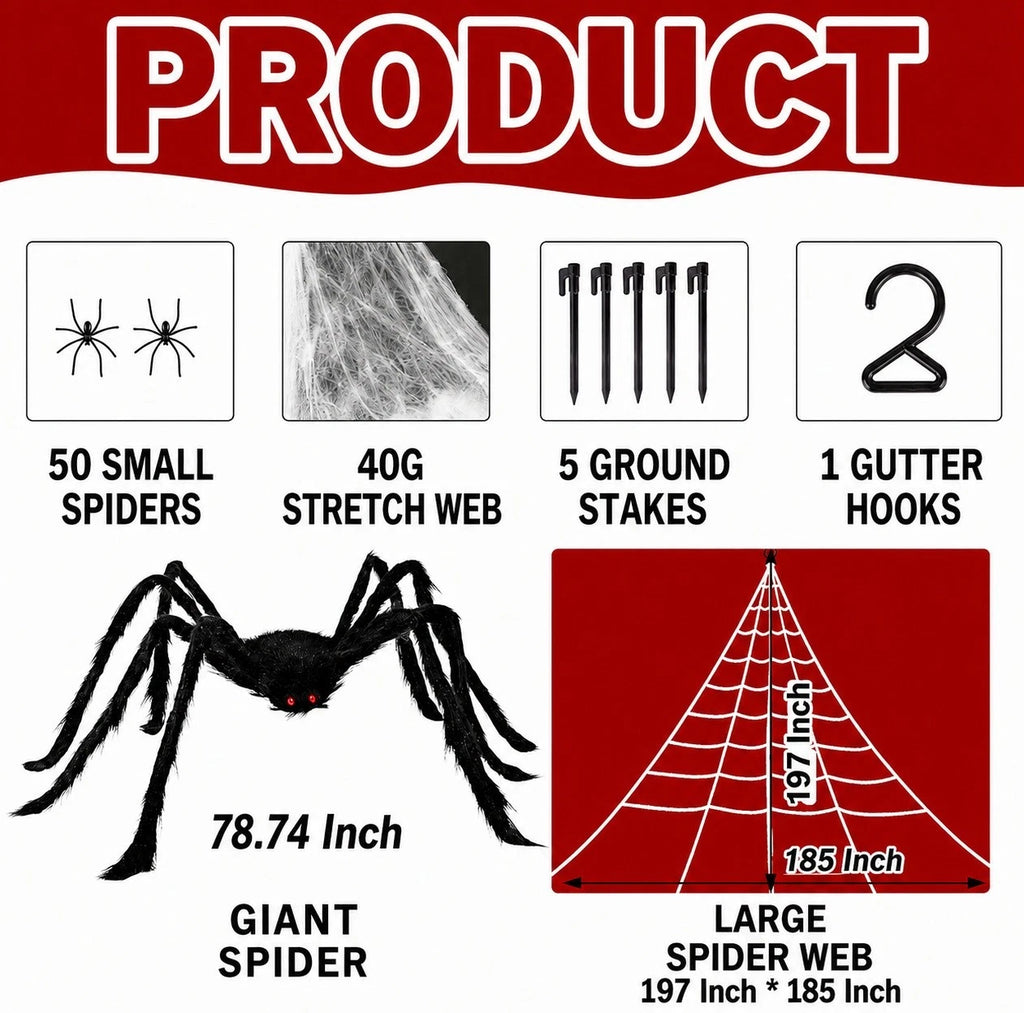 It's free to sell on eBay Excludes Vehicles and business sellers Sell one like this Sell something else  Share Halloween 200cm Giant Spider + 5M LED Spider Web Outdoor Garden Decoration Set