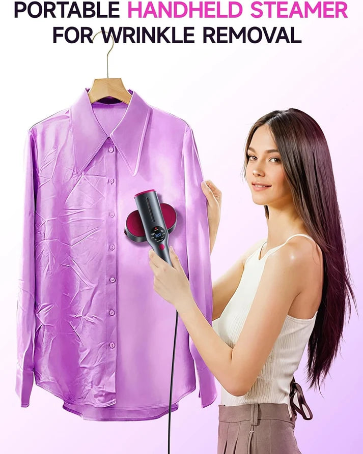 Dr Flash 2-in-1 Garment Steamer &amp; Iron – 1200 W Fast Heat-Up (15 s) with Large Ceramic Plate, Travel Size Portable Clothes Steamer (110-130 V)